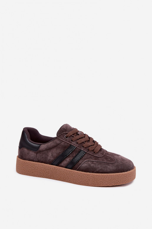 Mahogany faux suede women's sneakers Bellmont