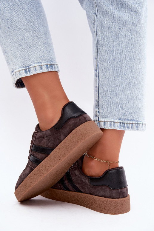 Women's sneakers in chocolate faux suede Bellmont