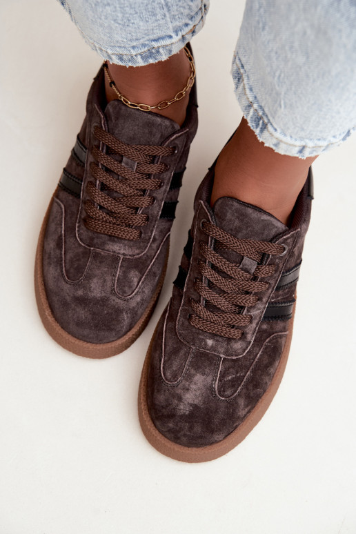 Women's sneakers in chocolate faux suede Bellmont