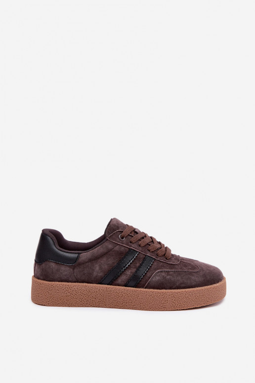 Women's sneakers in chocolate faux suede Bellmont