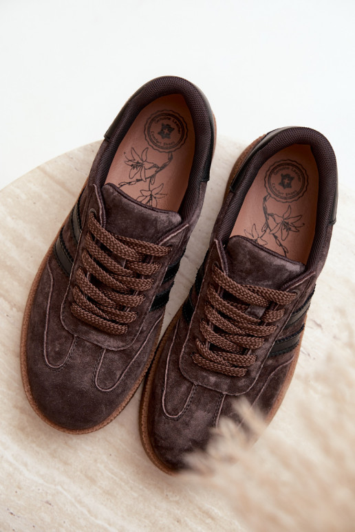 Women's sneakers in chocolate faux suede Bellmont