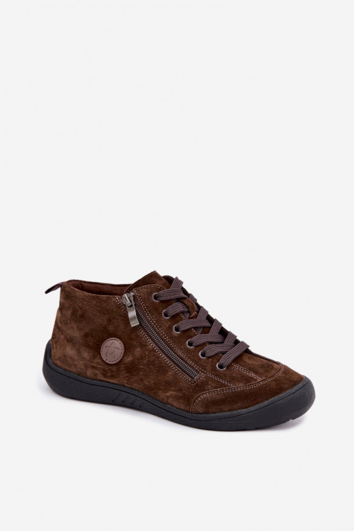 Chocolate faux suede women's shoes Brindle