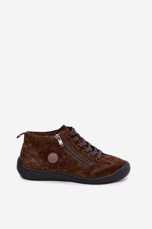 Chocolate faux suede women's shoes Brindle