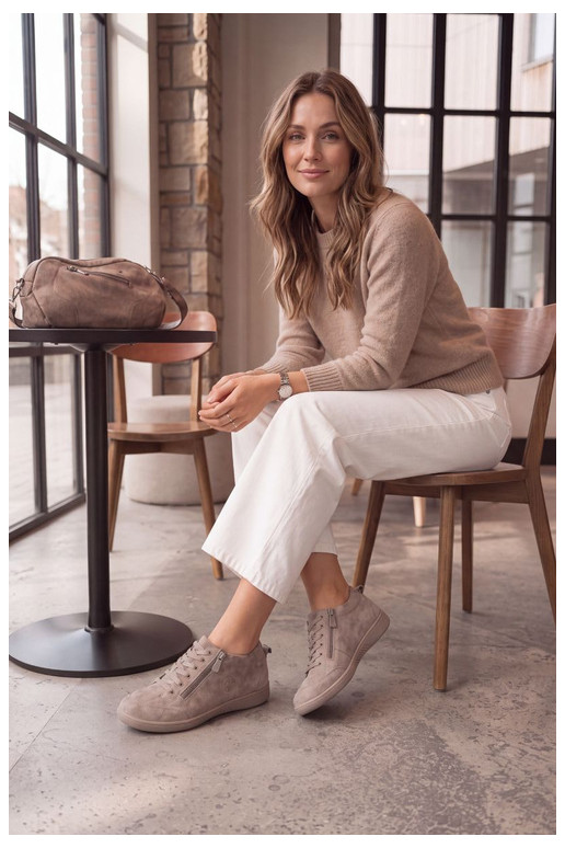 Buty damskie z piaskowego zamszu Brindle