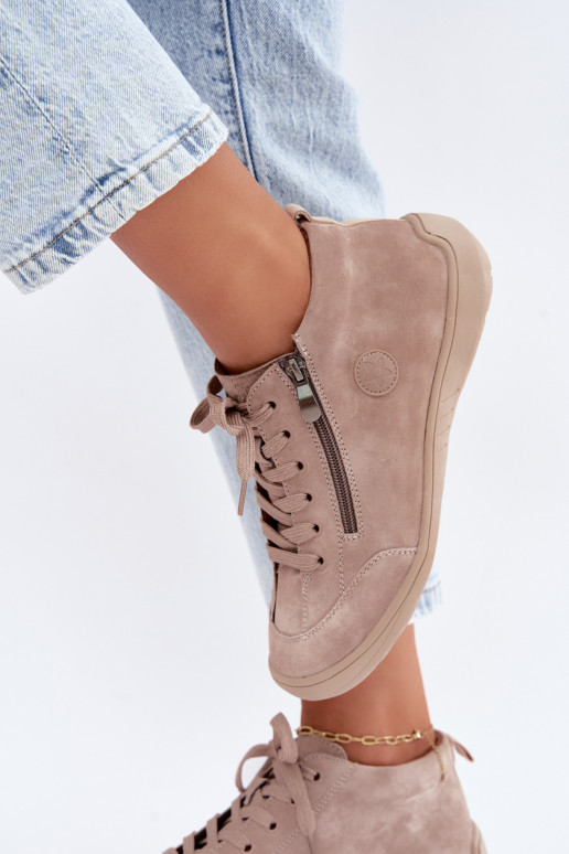 Buty damskie z piaskowego zamszu Brindle