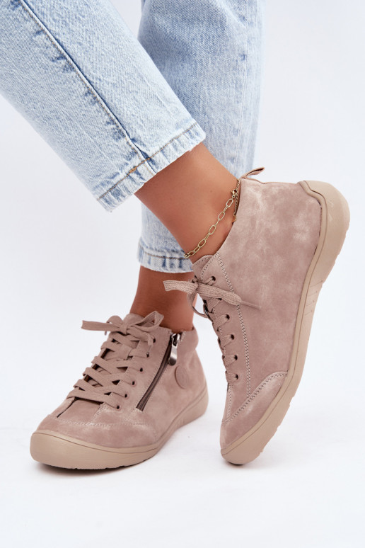 Buty damskie z piaskowego zamszu Brindle