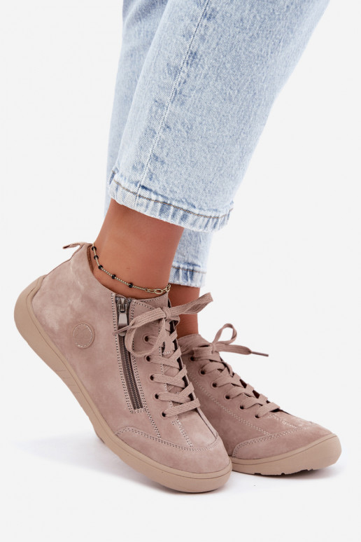 Buty damskie z piaskowego zamszu Brindle