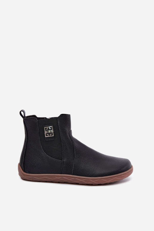 Juodos spalvos odiniai batai Barefoot Altie