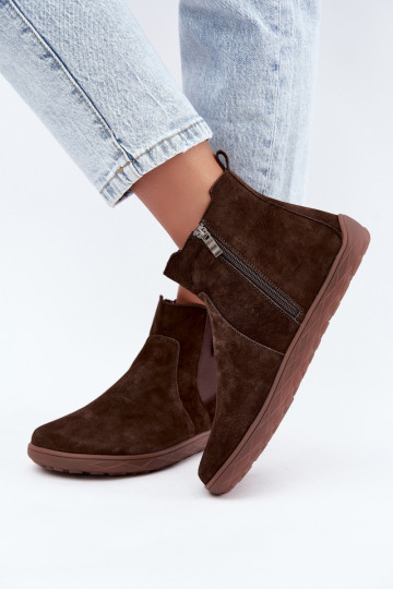 Chocolate suede shoes Barefoot Altie 2