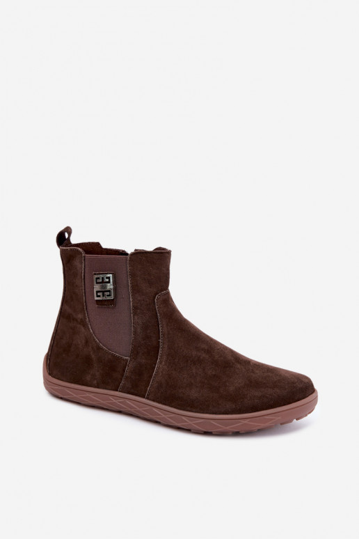 Chocolate suede shoes Barefoot Altie