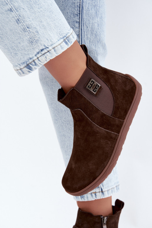 Chocolate suede shoes Barefoot Altie