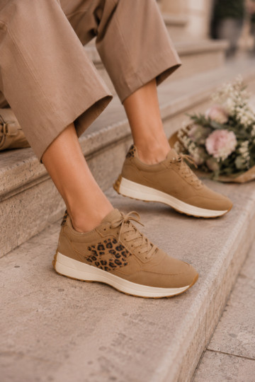 Sneakers damskie LOTTO 2401931U CALENTO w brązowym kolorze w panterkę 2