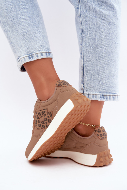 Women's sneakers LOTTO 2401931U CALENTO in brown with leopard print