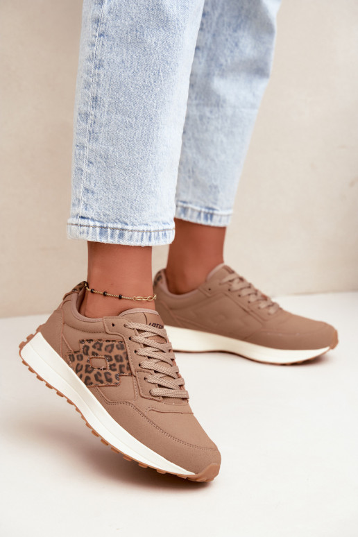 Women's sneakers LOTTO 2401931U CALENTO in brown with leopard print