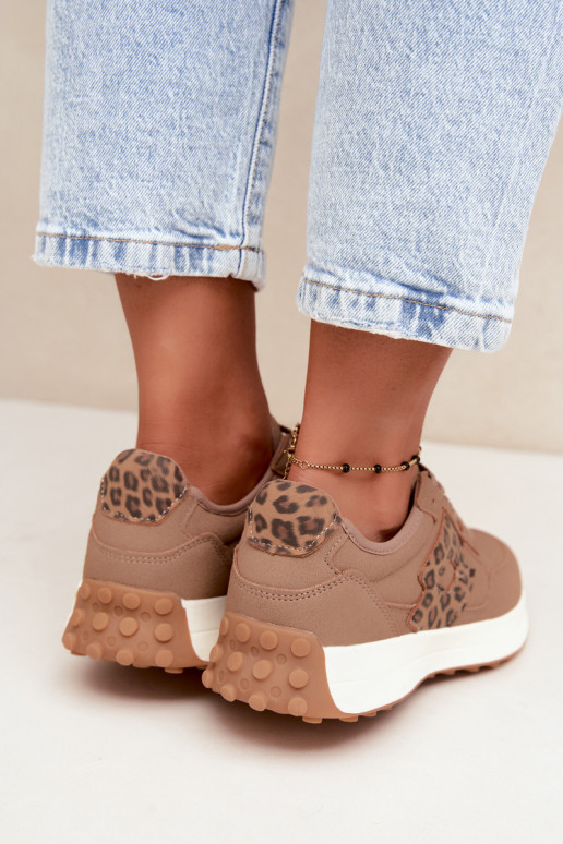 Women's sneakers LOTTO 2401931U CALENTO in brown with leopard print