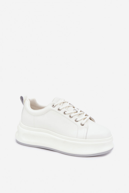 Białe damskie sneakersy na platformie GOE SS2N4021