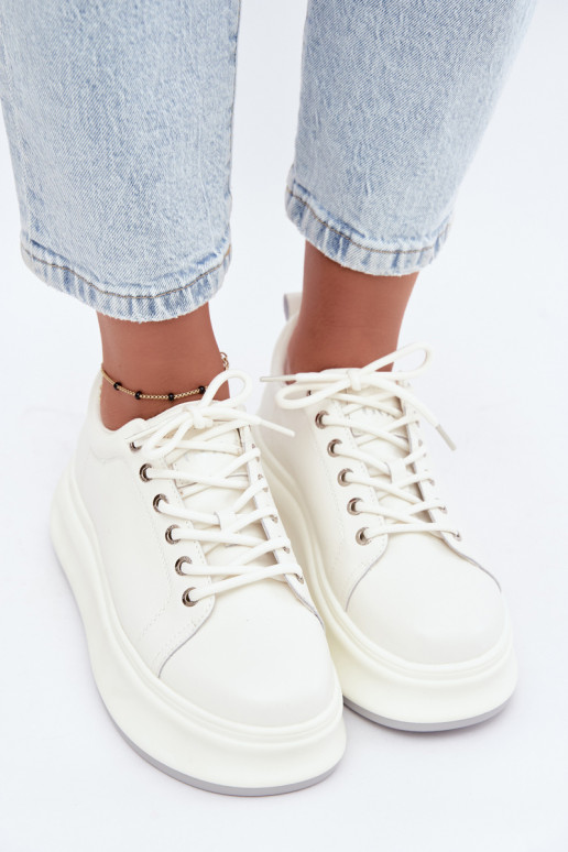 White women's platform sneakers GOE SS2N4021