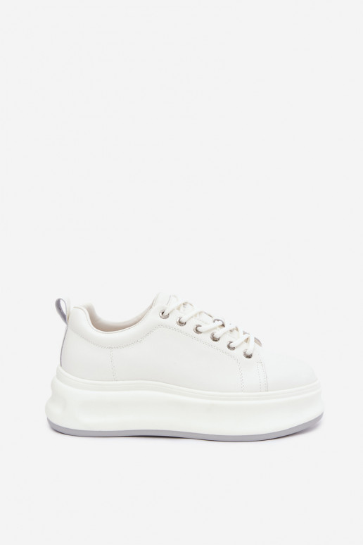 Białe damskie sneakersy na platformie GOE SS2N4021