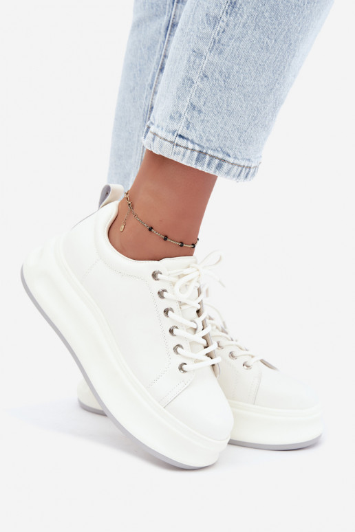White women's platform sneakers GOE SS2N4021