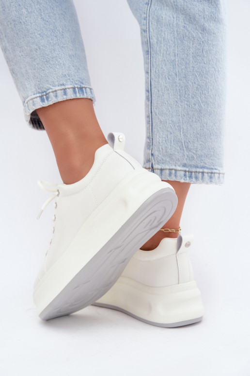 White women's platform sneakers GOE SS2N4021