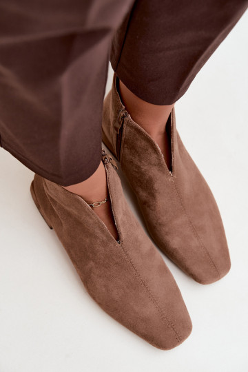 Sand low ankle boots Cut Out with wide heels Canella
