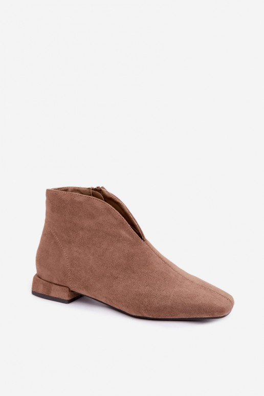 Sand low ankle boots Cut Out with wide heels Canella