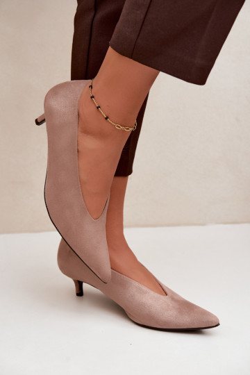 Beżowe zamszowe buty z Kitten Heel Nuretta 2