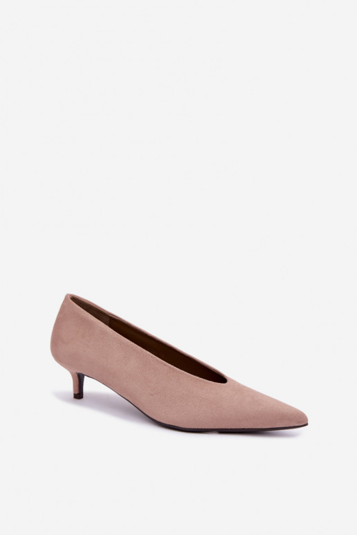 Sand suede shoes with Kitten Heel Nuretta