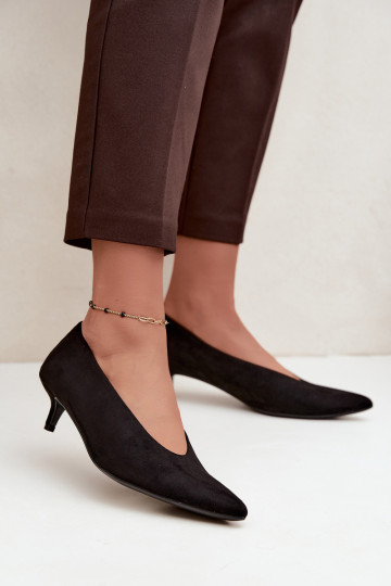 Black suede shoes with Kitten Heel Nuretta 2