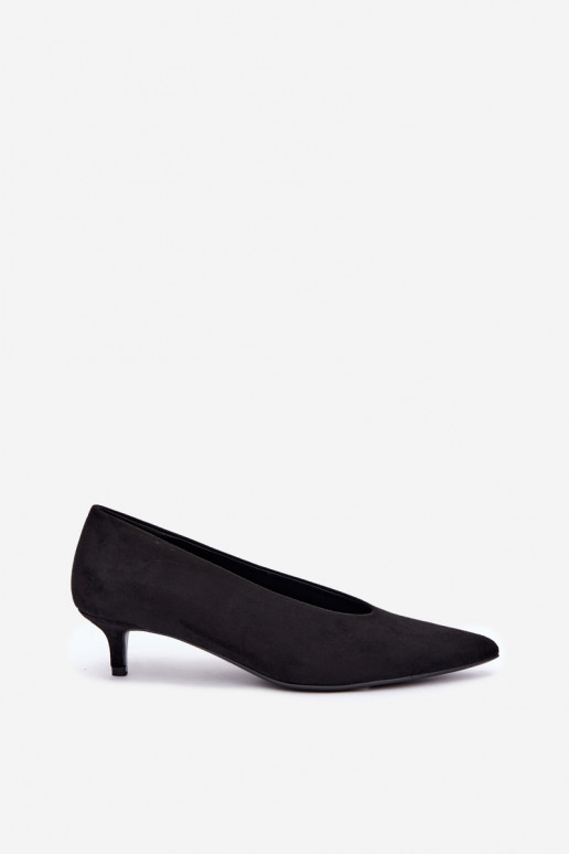 Czarne zamszowe buty z Kitten Heel Nuretta