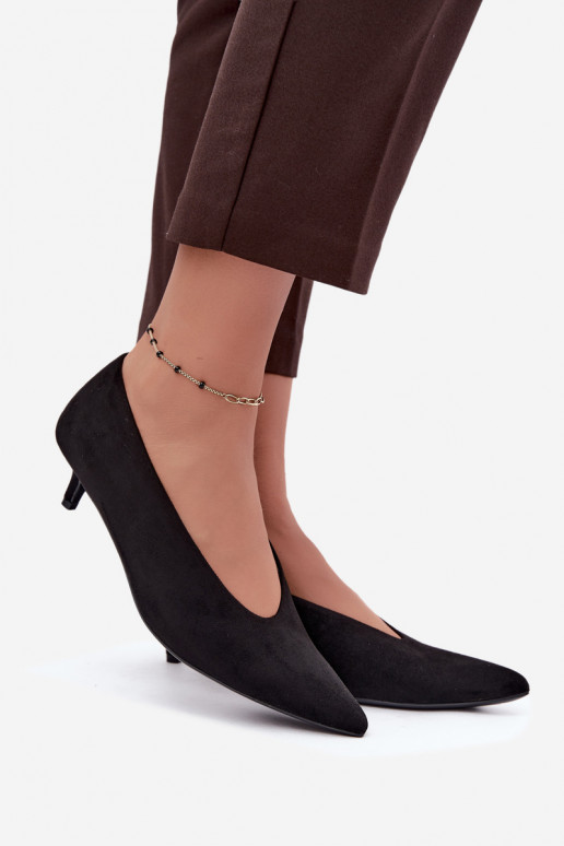 Czarne zamszowe buty z Kitten Heel Nuretta