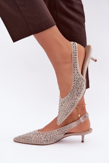 Sand women's sandals with studs and a low heel Tai turidden 2