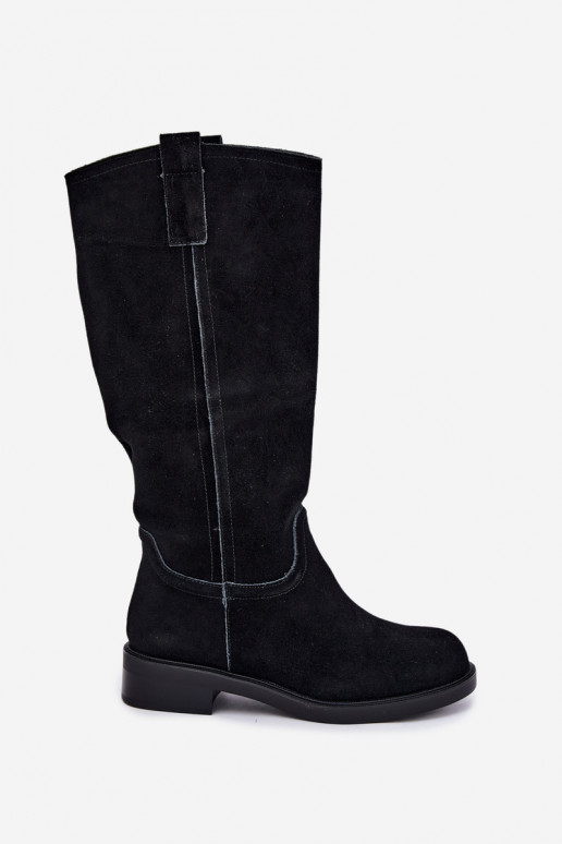 Black insulated suede knee-high boots Ashmere