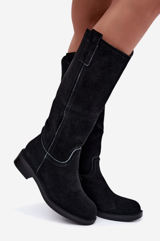 Black insulated suede knee-high boots Ashmere