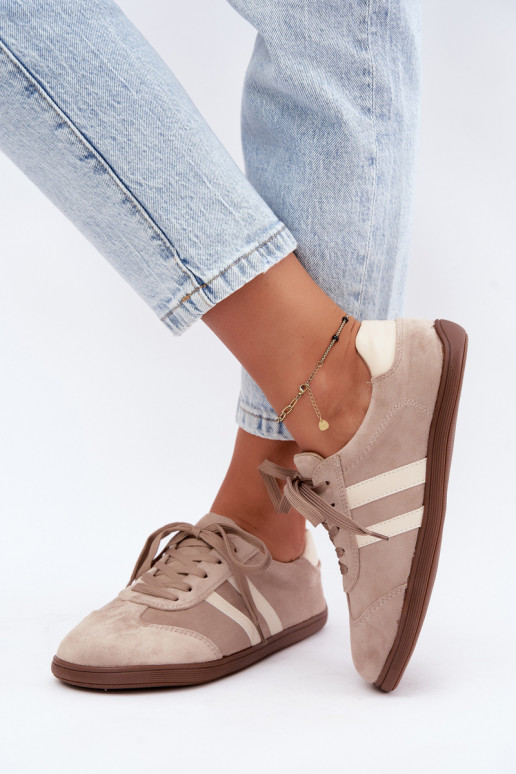 Beżowe sneakersy damskie Barefoot Kessy