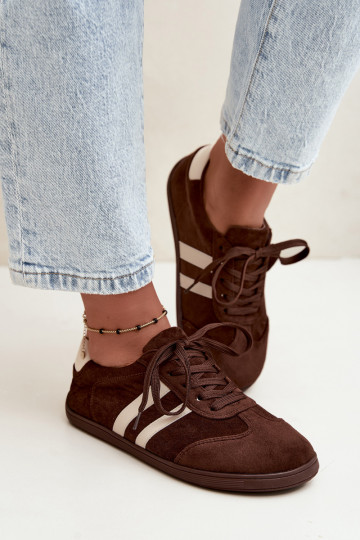 Sneakersy Damskie Barefoot Czekoladowe Kessy
