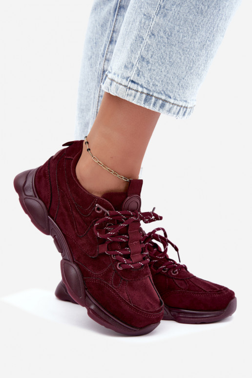 Damskie sneakersy w kolorze bordowym Shaley