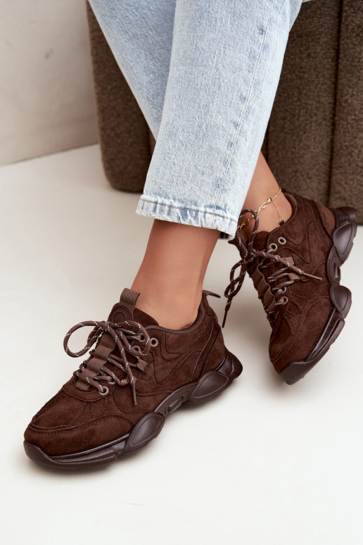 Damskie sneakersy w kolorze czekoladowym Shaley