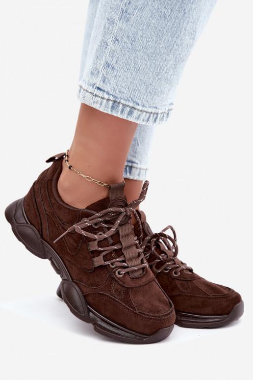 Damskie sneakersy w kolorze czekoladowym Shaley