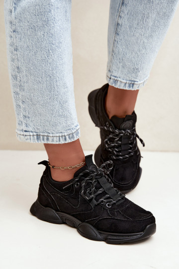 Sneakersy Damskie Czarne Shaley