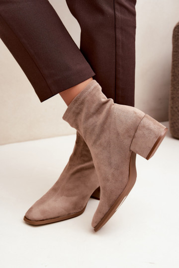 Women's Block Heel Ankle Boots Khaki Rosley
