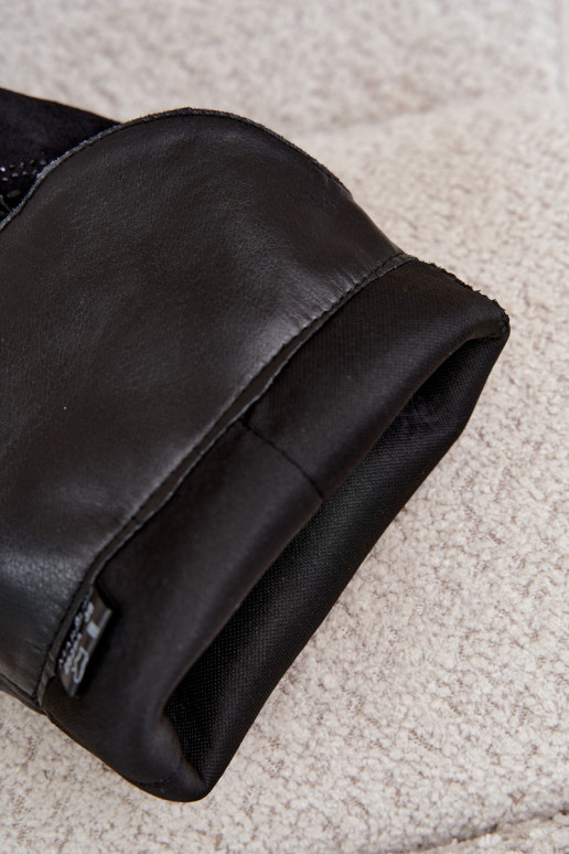 long cowboy-style boots with decoration on the shaft in black color Greyla