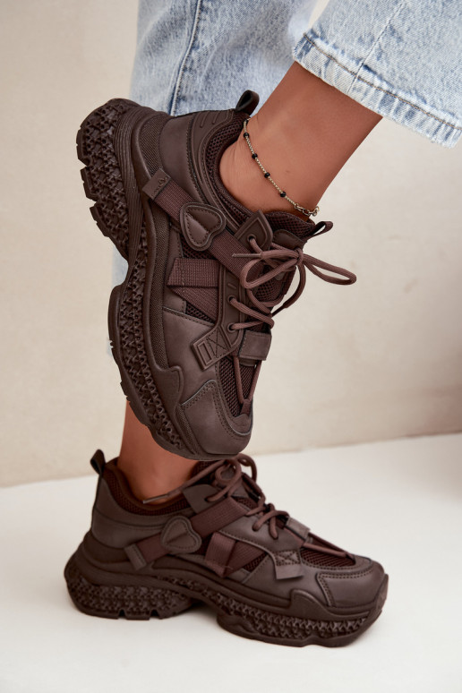 sneakers with stripes in chocolate color Ellery