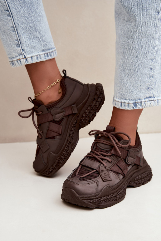 sneakers with stripes in chocolate color Ellery