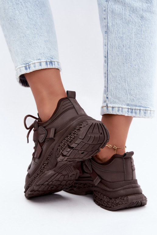 sneakers with stripes in chocolate color Ellery