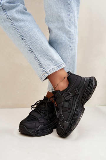 SneakersywithPaskami Siateczkowe Damskie Czarne Ellery 2