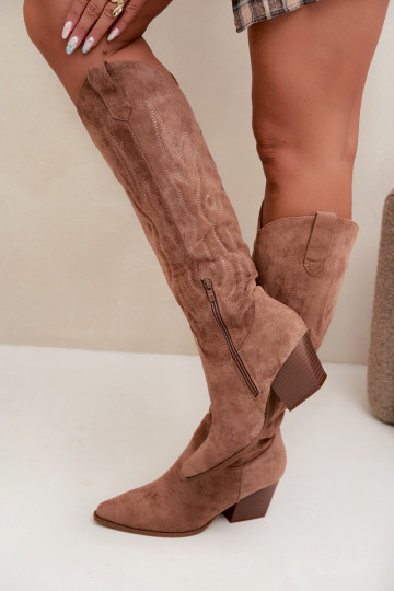 Women's Cowboy Boots Heeled Camel Glenor