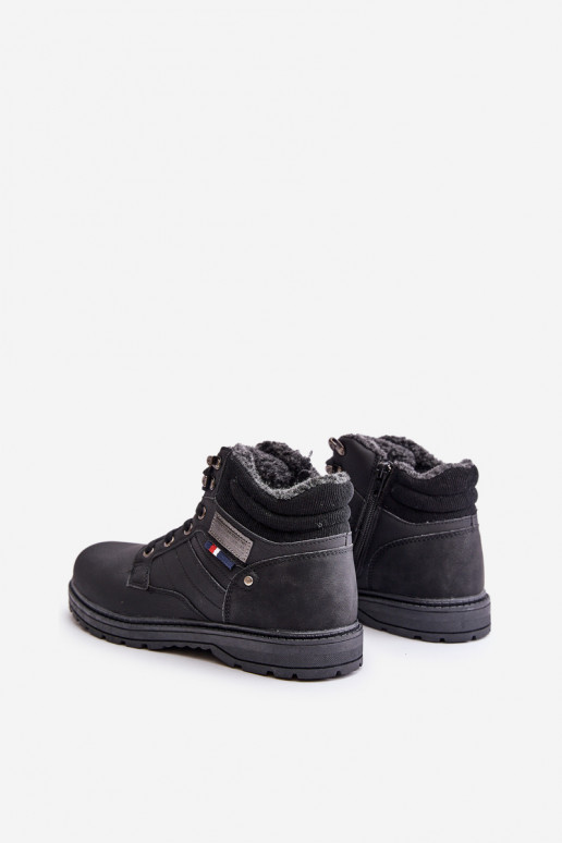 ocieplane męskie buty McBraun w kolorze czarnym