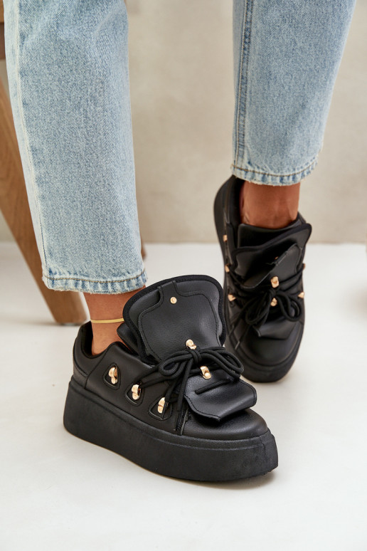 women's sneakers with platform in black