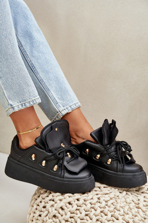 women's sneakers with platform in black